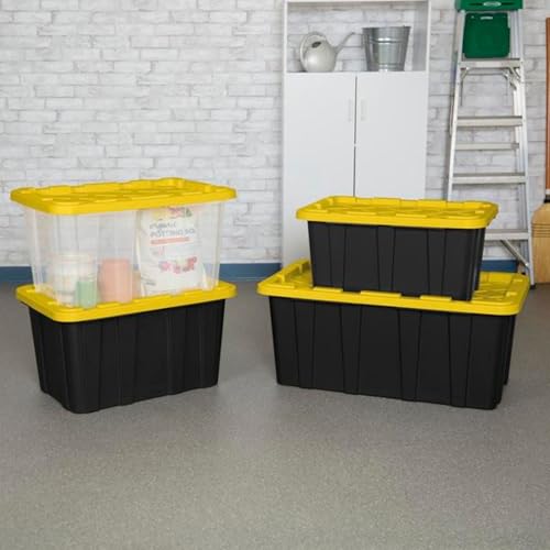 Industrial Storage Tote with Lids for Garage (8 Count)