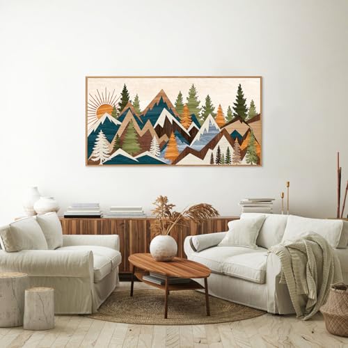 Large Mountain Framed Canvas Wall Art (3 Count)