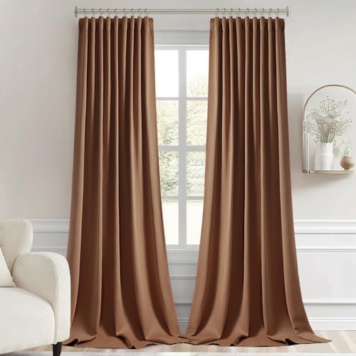Cappuccino Brown Back Tab Blackout Curtain 52"x102" Long 2 Panel Set (2 Count)