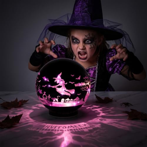 Halloween Decorations Rotating Lamp with Timer 360 Spooky Figurine Light