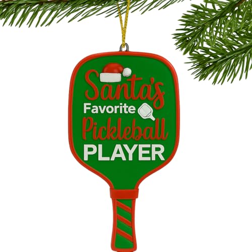 Santa’s Favorite Pickleball Player Christmas Ornament