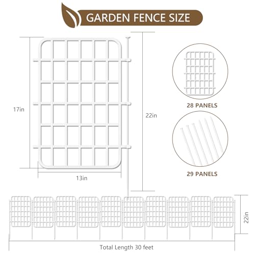 30ft x 17in Garden Fence Animal Barrier