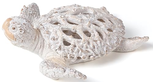 Ocean White Sea Turtle Coral Reef Beach Coastal Home Shelf Decor