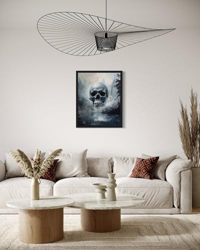 Foggy Skull Black Framed Poster Art Print