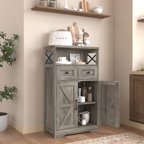 Farmhouse Storage Cabinet with Drawers and Shelf