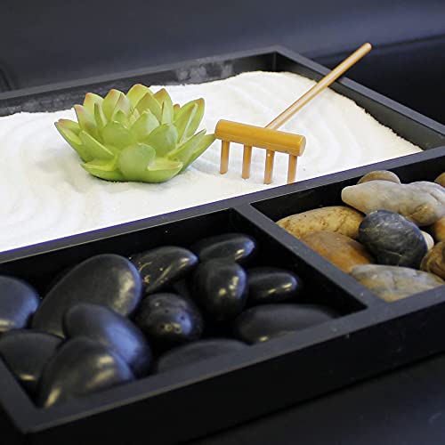 Mini Zen Garden Kit for Desk with Rake