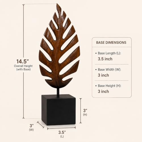 Solid Wood Leaf Sculpture