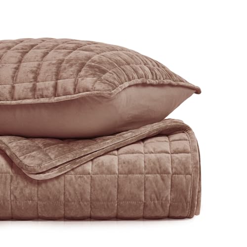 Channel Box Stitch Velvet Quilt Set
