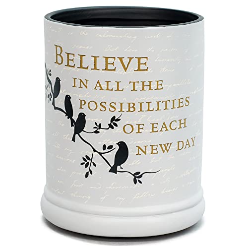 Birds on a Tree Grey Believe Ceramic Stoneware Electric Large Jar Candle Warmer