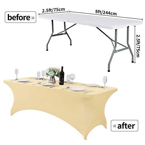 Spandex Table Cover for 8FT or 4ft or 6ft Table Universal Fitted Stretch Tablecloth for Party
