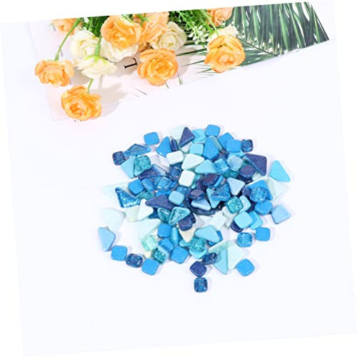Blue Crystal Glass Mosaic Tiles 500g for DIY Craft Decor
