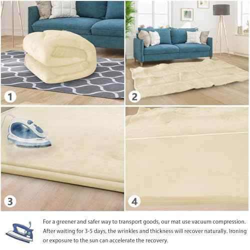 Baby Play Mat for Floor Nursery Rug Muscle Mat Area Rug Playroom Rug 47"x47" Playpen Mat Elastic Foam 1.3" Thick Crawling Mat for Babies
