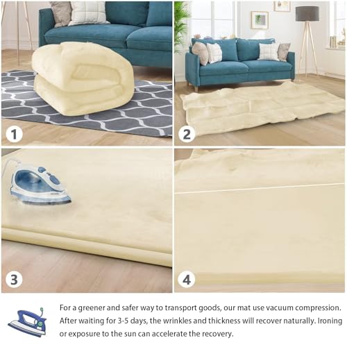 Baby Play Mat for Floor Nursery Rug Muscle Mat Area Rug Playroom Rug 79"x110" Playpen Mat Elastic Foam 1.3" Thick Crawling Mat for Babies