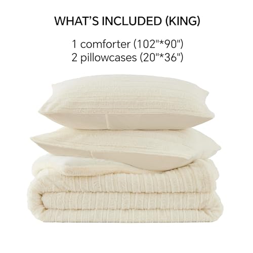 Faux Fur King Size Comforter Set
