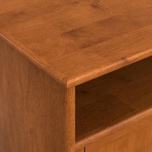 Draper 54" Wide Solid Wood TV Stand in Teak Brown