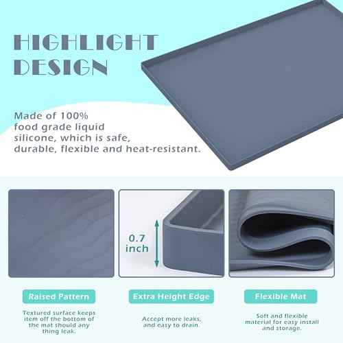 Waterproof Silicone Under Sink Mat 31'' x 22'' Shelf Liner for Kitchen and Bathroom