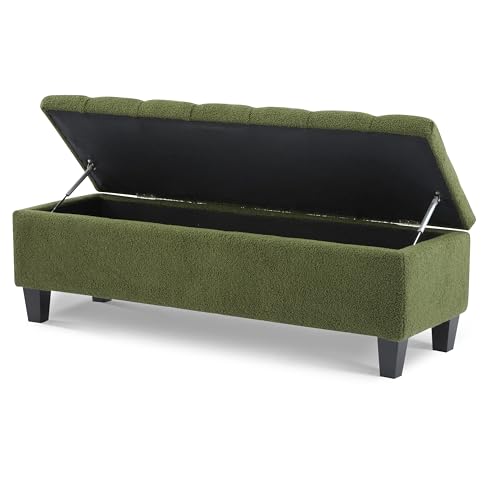 Ottilie Boucle Fabric Storage Ottoman Bench