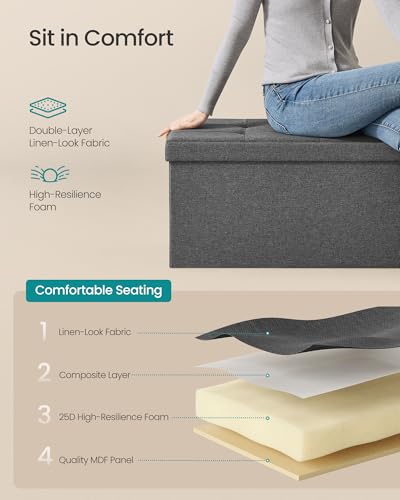43.3 Inches Folding Storage Ottoman Bench