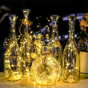 Upgraded 12 Pack Diamond Solar Wine Bottle Lights (6.5 Foot)