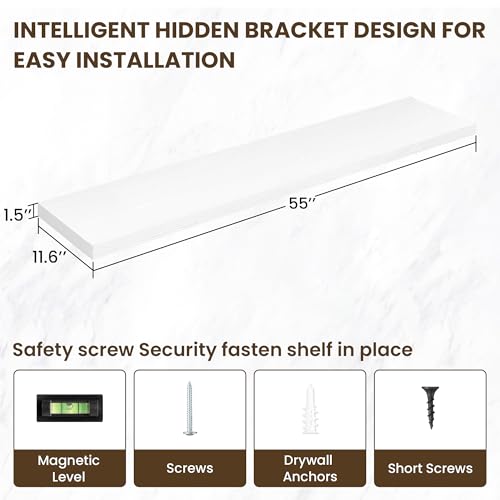 55 Inch Floating Shelves