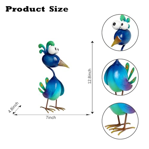 Peacock Decor Metal Yard Art Outdoor Statues Lawn Decorations Outside Garden Peacocks Decoration for Home