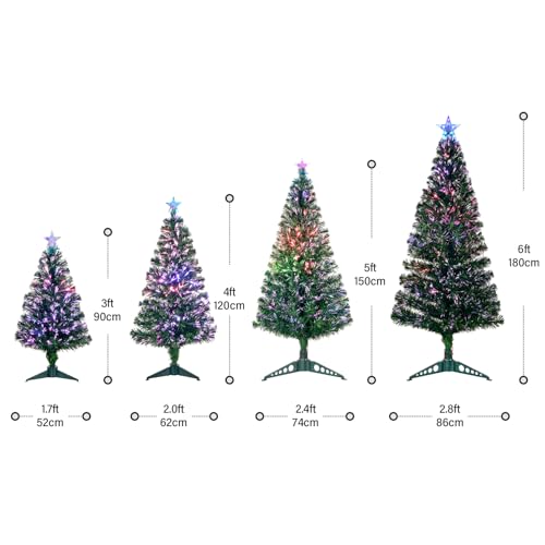 4FT Fiber Optic Green Christmas Tree Artificial Tree with Stand