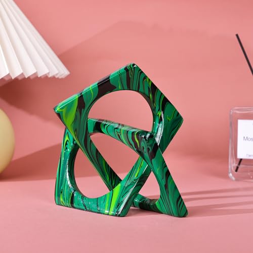 Emerald Green Knot Statue for Coffee Table Centerpiece Decor