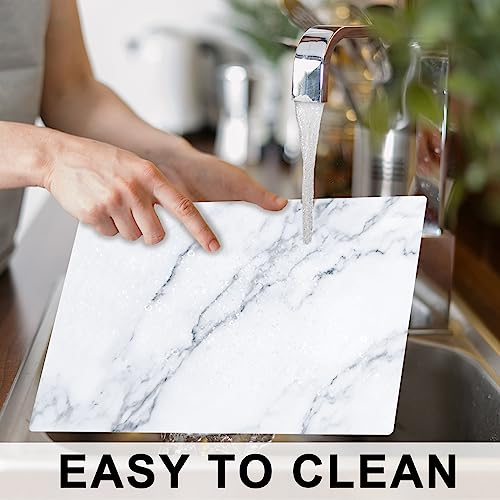 Marble Plastic Placemats Set of 6 Marbles Table Mats 17×13×0.04in (6 Count)