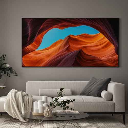 24"x46" Extra Large Framed Wall Art Antelope Canyon Rock Formation with Vibrant Colors for Home Living Room Bedroom Decor