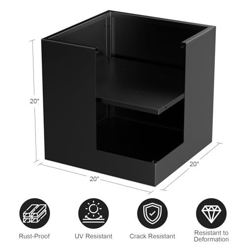 Metal Planter Box for Outdoor Plants 20" L x 20" W x 20" H