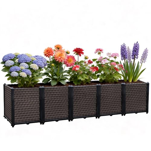 Large Planters for Outdoor Plants 20" Tall Planter Box (5 Count)