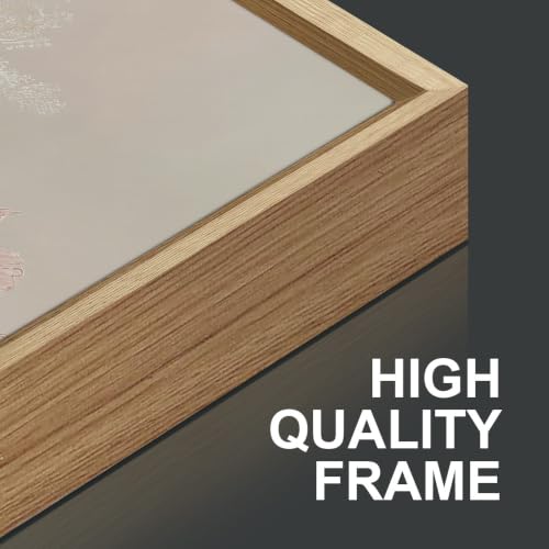 Dusty Pastel Floral Framed Canvas Wall Art Set