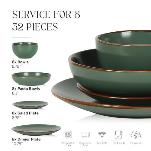 Brasa Stoneware 32 Piece Modern Dinnerware Sets