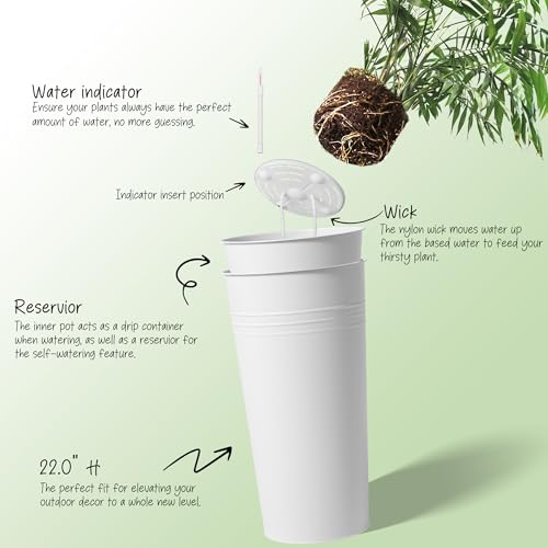 22''H 2 Pack Planter with Water Level Indicator (2 Count)