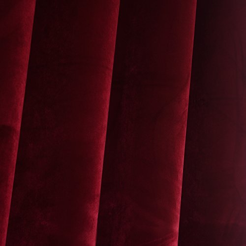 Set of 2 Heavy Velvet Flannel Blackout Window Curtains Drapes with Top Grommet Draperies Eyelet 52 Inches Wide by 120 Inches Long