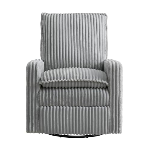 Uptown Upholstered Glider Recliner Rocking Chair 360° Swivel for Nursery and Living Room