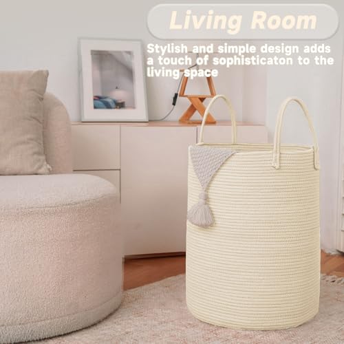 60L Cotton Rope Laundry Basket Hamper