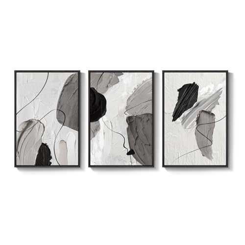 Large Framed Modern Abstract Wall Art for Living Room (3 Count)