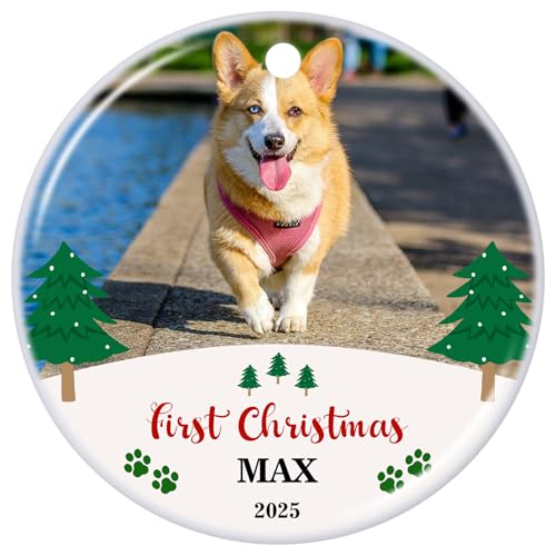 Personalized Christmas Ornament 2025 Custom Pet Memorial Gifts Photo Ornament Dog Cat First Christmas Ornaments Customized Xmas Tree Decorations Keepsake Gift for Dog Lovers