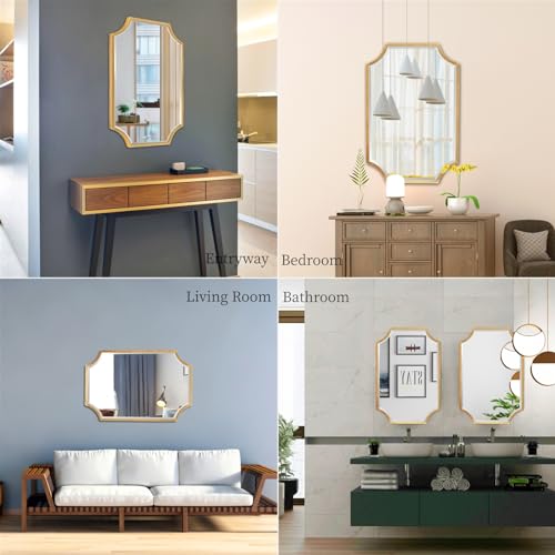 20"x28" Gold Foil Metal Scalloped Decorative Wall Mirror