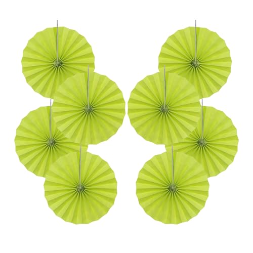 Green Party Decor Light Green Hanging Paper Fans Set 12inch DIY (30 Count)