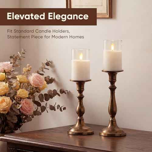 3"x5" White Glass Flameless LED Candle Battery Operated with Control (2 Count)