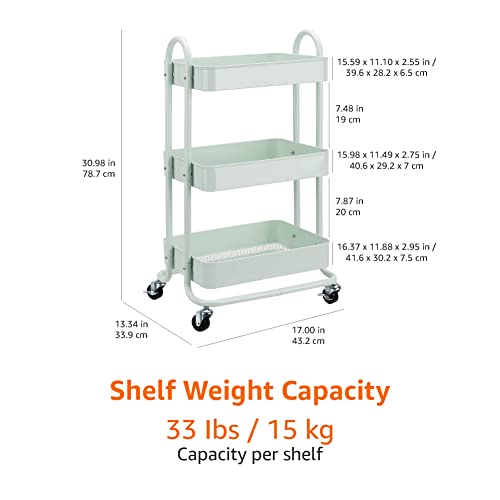 3 Tier Metal Rolling Utility Cart