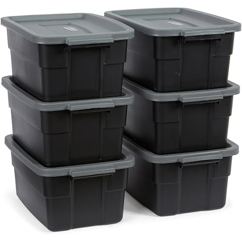 6 Pack Heavy Duty Durable 3 GAL Totes for Storage with Snap Lids and Handles (6 Count)