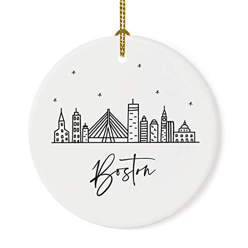 Round Ceramic Porcelain Christmas Tree Ornament Keepsake