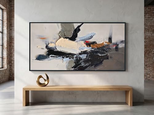 Abstract Canvas Wall Art Textured Large 48“x24” Wood Framed