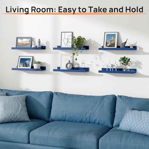 Floating Shelves for Wall Decor Storage (6 Count)