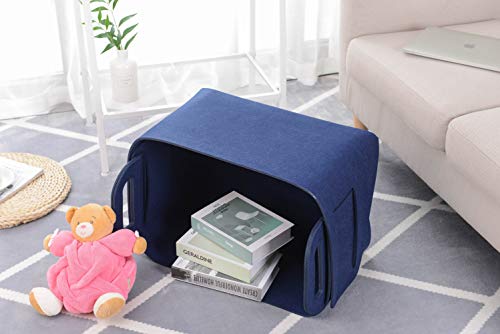 Storage Basket Felt Storage Bin Collapsible& Convenient Box Organizer with Carry Handles for Office Bedroom Closet Babies Nursery Toys Laundry