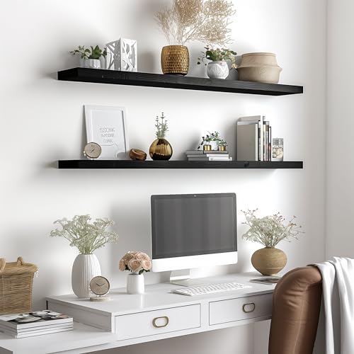 Wood Floating Shelves for Wall Decor (4 Count)
