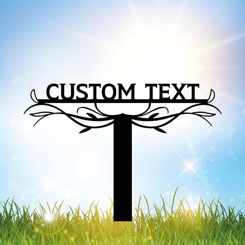Personalized Metal Text Garden Sign with Stake